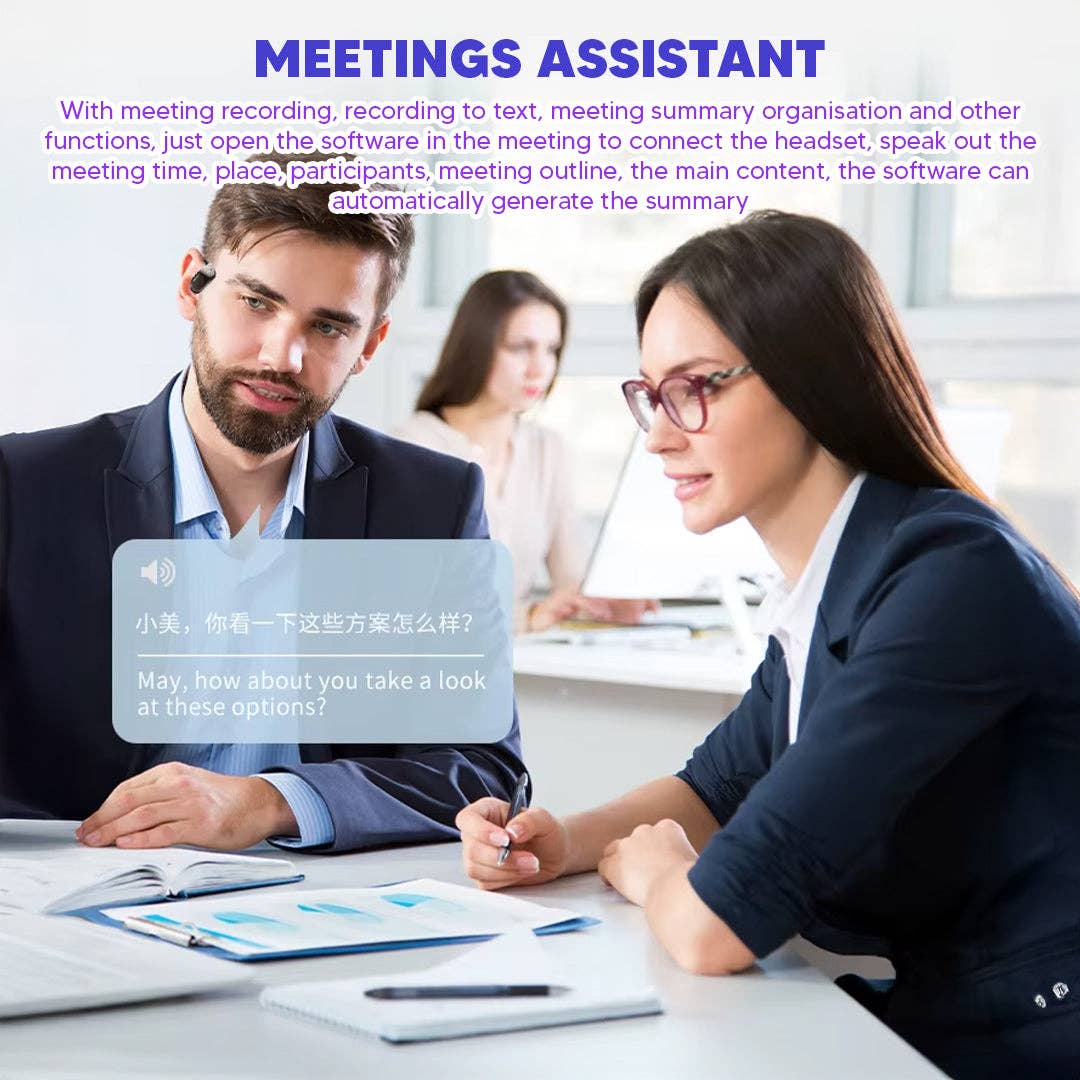 Ai-Powered 150-Language Translator Earbuds – Low Latency, Meeting Assistant, Multi-Scenario Use (white)