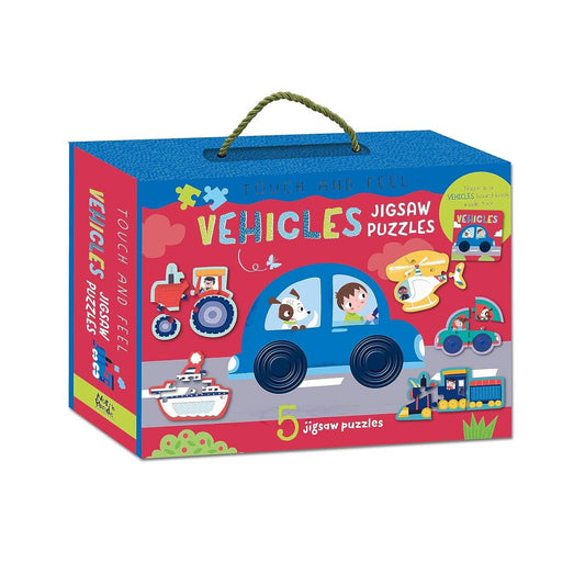Touch and Feel Puzzle and Board Book Set - Vehicles - Tactile Fun For Children